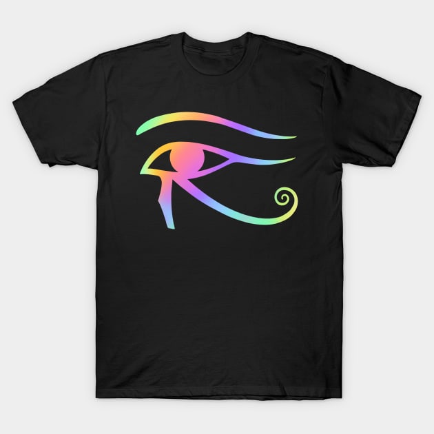 Eye of Horus. Rainbow Holographic colors T-Shirt by OccultOmaStore